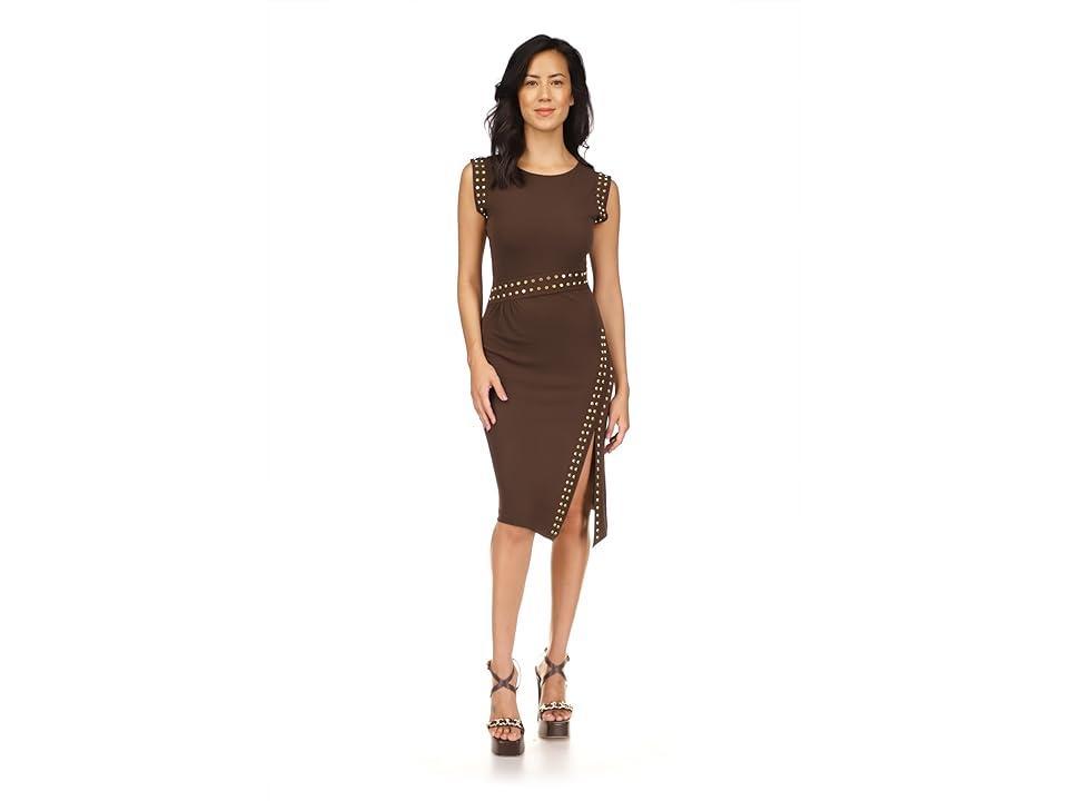 MICHAEL Michael Kors Sleeveless Astor Stud MJ Dress (Bright Terracotta) Women's Dress Product Image