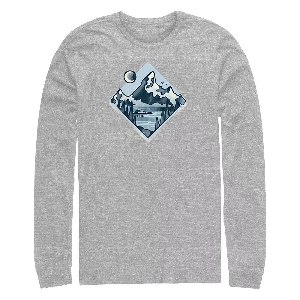 Big & Tall Night At The Lake Long Sleeve Graphic Tee, Men's, Size: Large Tall, Athletic Grey Product Image