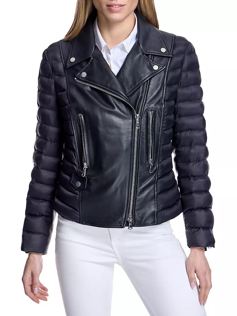 Leather Puffer Jacket Product Image