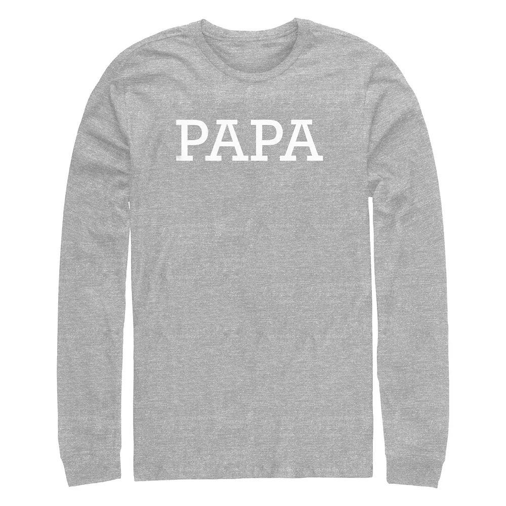 Big & Tall Papa Long Sleeve Graphic Tee, Men's, Size: 5XL, Athletic Grey Product Image