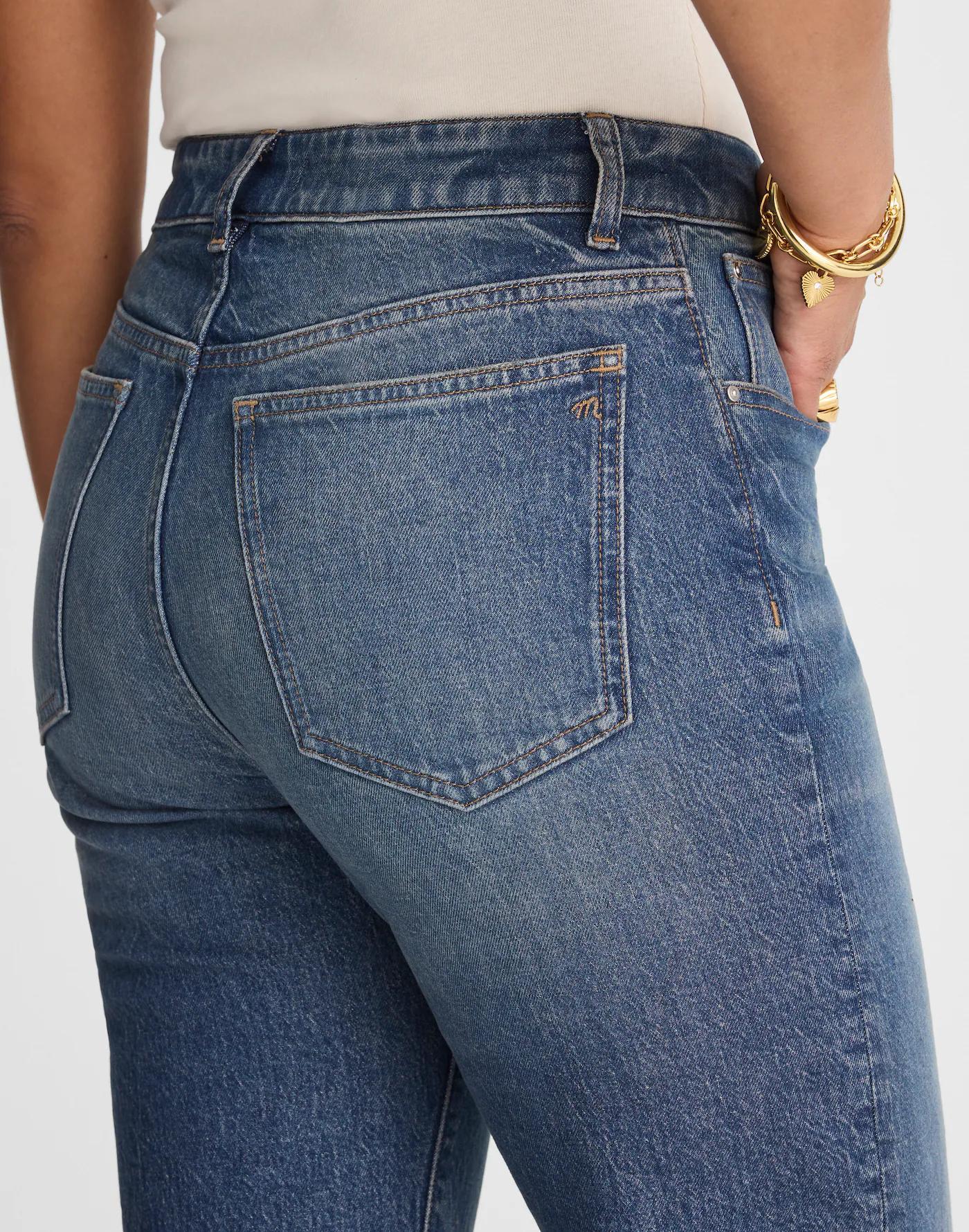 The Curvy Longline Straight Jean in Greendale Wash Product Image