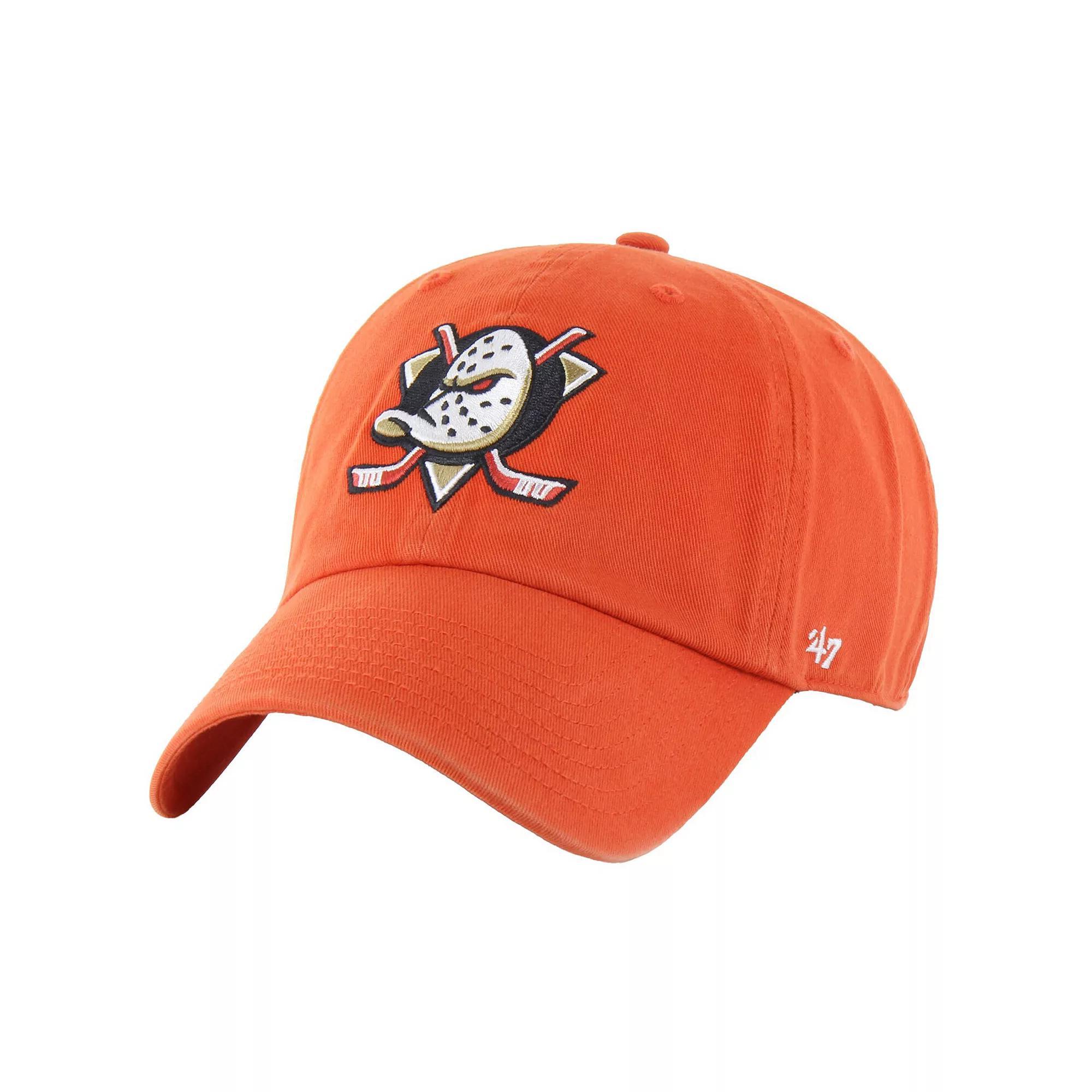 Men's '47  Orange Anaheim Ducks Core Logo Clean Up Adjustable Hat, Dks Orange Product Image