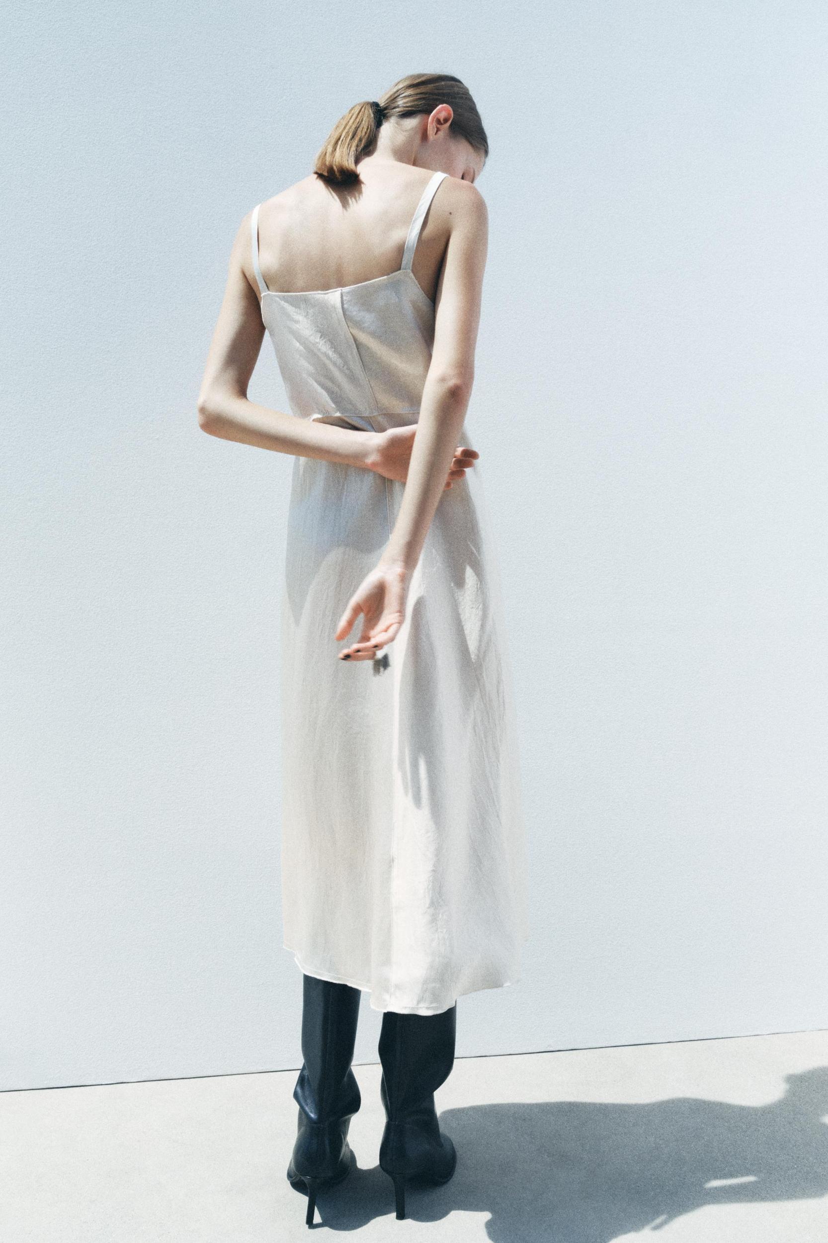 SATIN EFFECT SLIP DRESS ZW COLLECTION Product Image