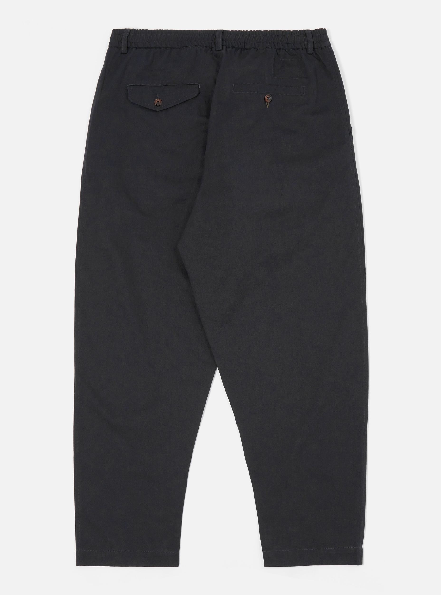 Universal Works Pleated Track Pant in Navy Twill Product Image