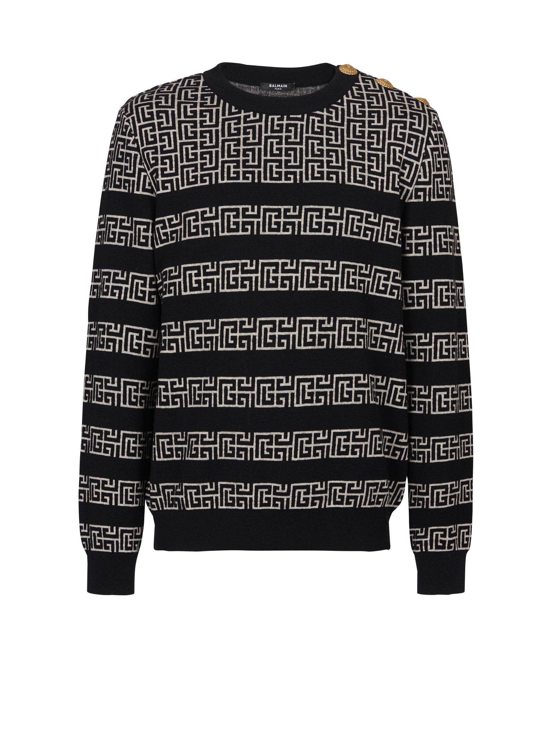 Striped PB Labyrinth wool and linen jumper Product Image