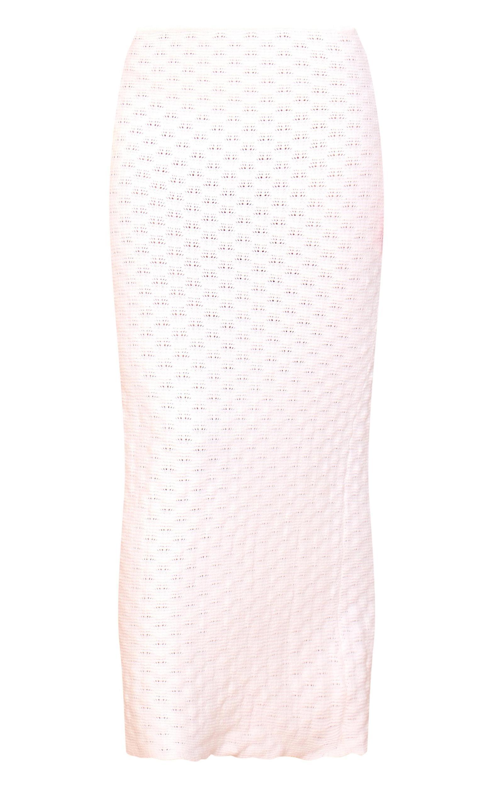 Petite Off White Knitted Two Tone Midaxi Skirt Product Image