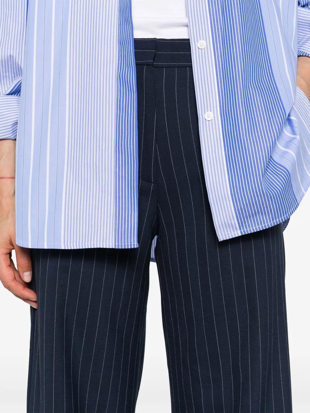 pinstriped mid-rise flared trousers Product Image