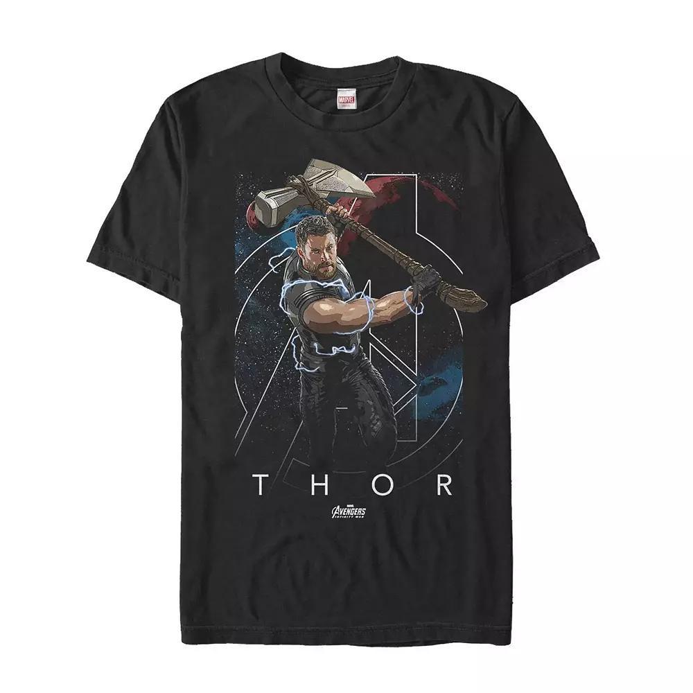 Men's Avengers Infinity War Thor Tee, Size: XL, Black Product Image