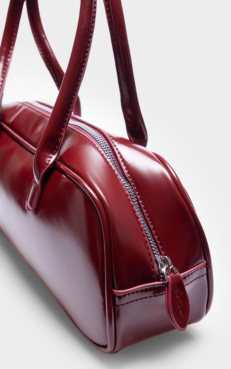 Burgundy Patent PU Baguette Shoulder Bag Product Image