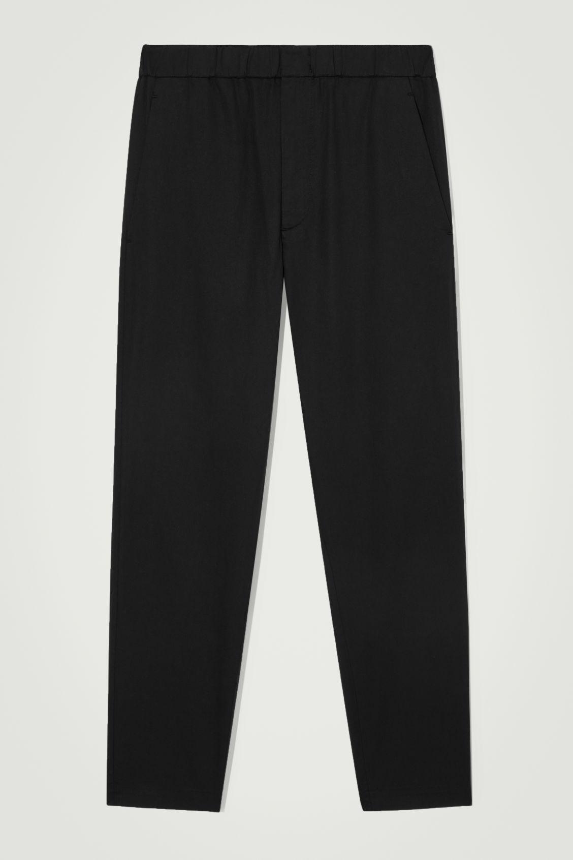 ELASTICATED TAPERED TWILL PANTS Product Image
