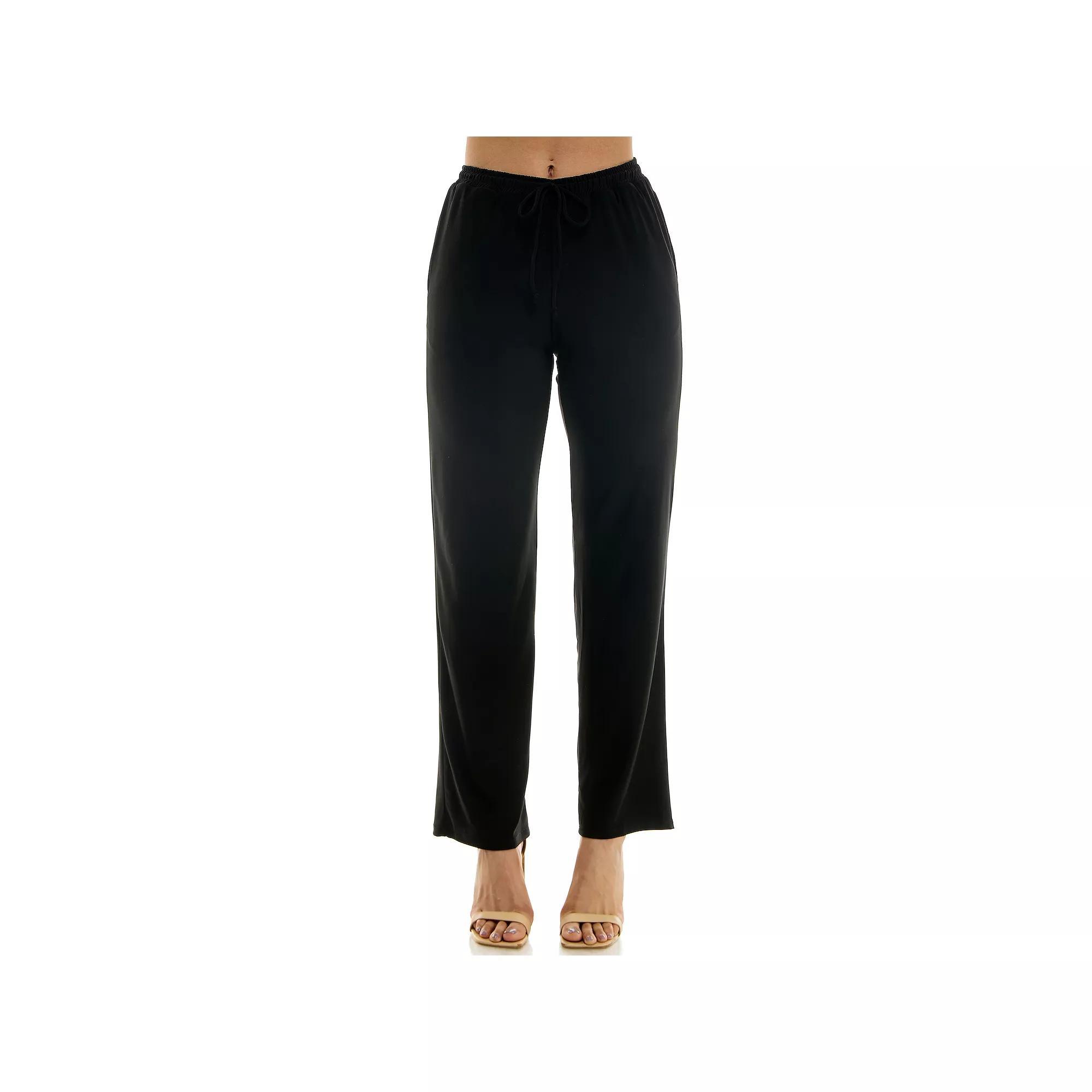 Women's Nina Leonard Classic Drawstring Pant, Size: Small, Bright Green Product Image