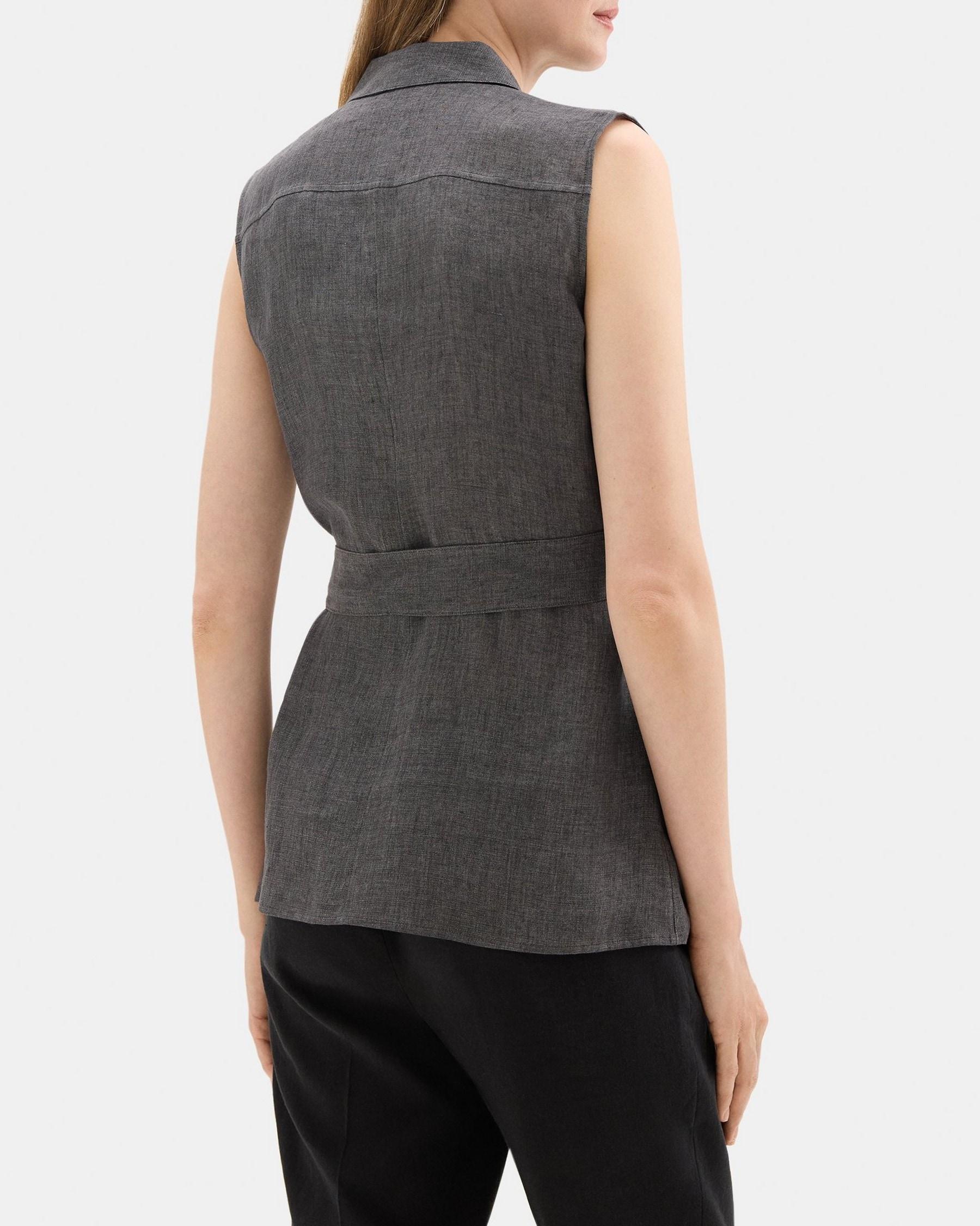 Belted Patch Pocket Shirt in Hemp Product Image
