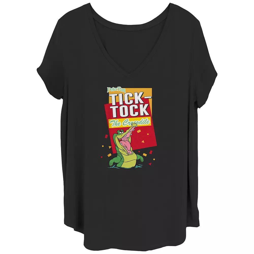 Juniors' Plus Size Star Wars The Mandalorian Grogu Wearing Santa Hat V-Neck Tee, Girl's, Size: 3XL, Black Product Image