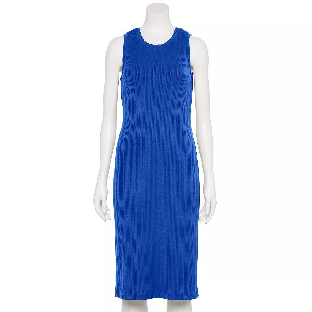 Women's Nine West Adaptive Ribbed Tank Dress, Size: XS, Trevor Blue Product Image