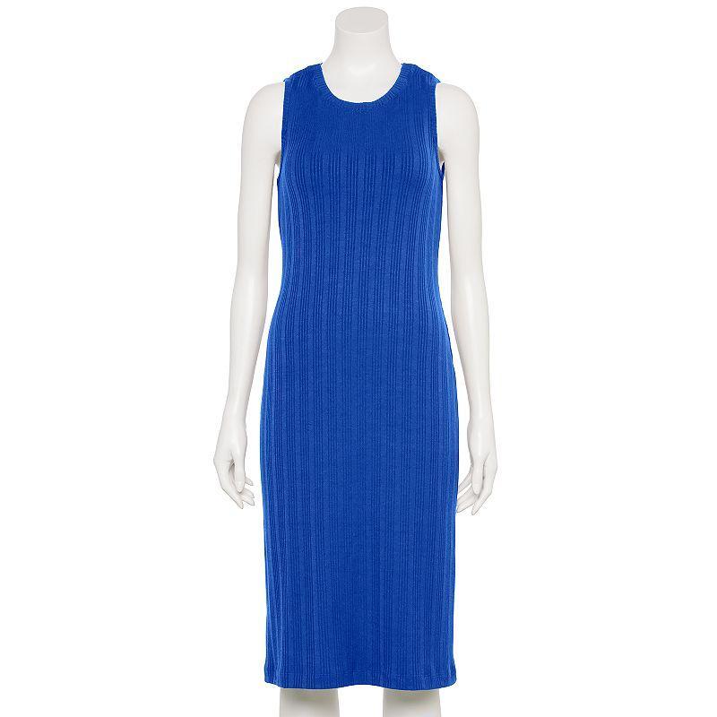 Women's Nine West Adaptive Ribbed Tank Dress, Size: XS, Trevor Blue Product Image