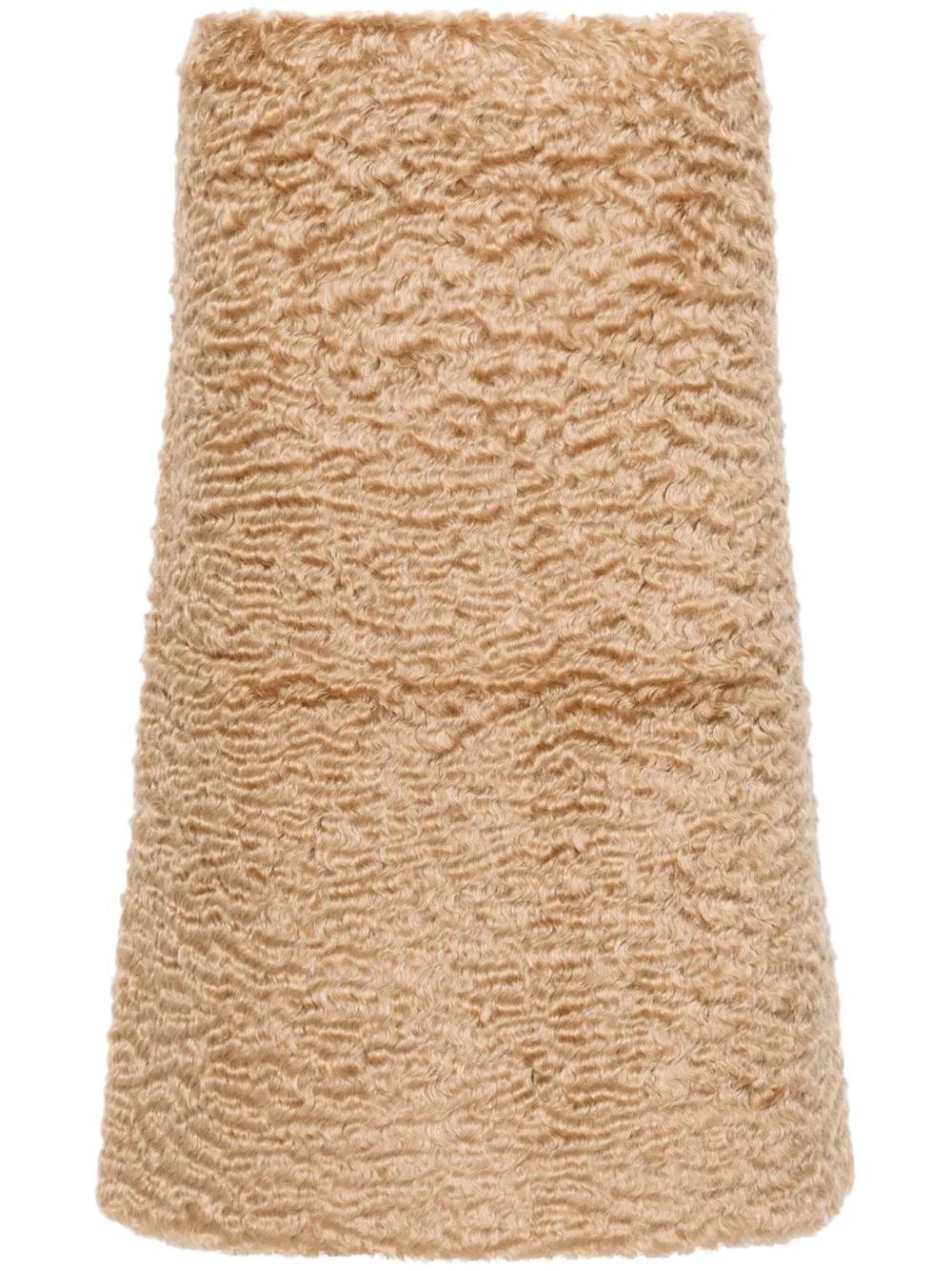 JIL SANDER Mohair And Cotton Skirt In Neutrals Product Image