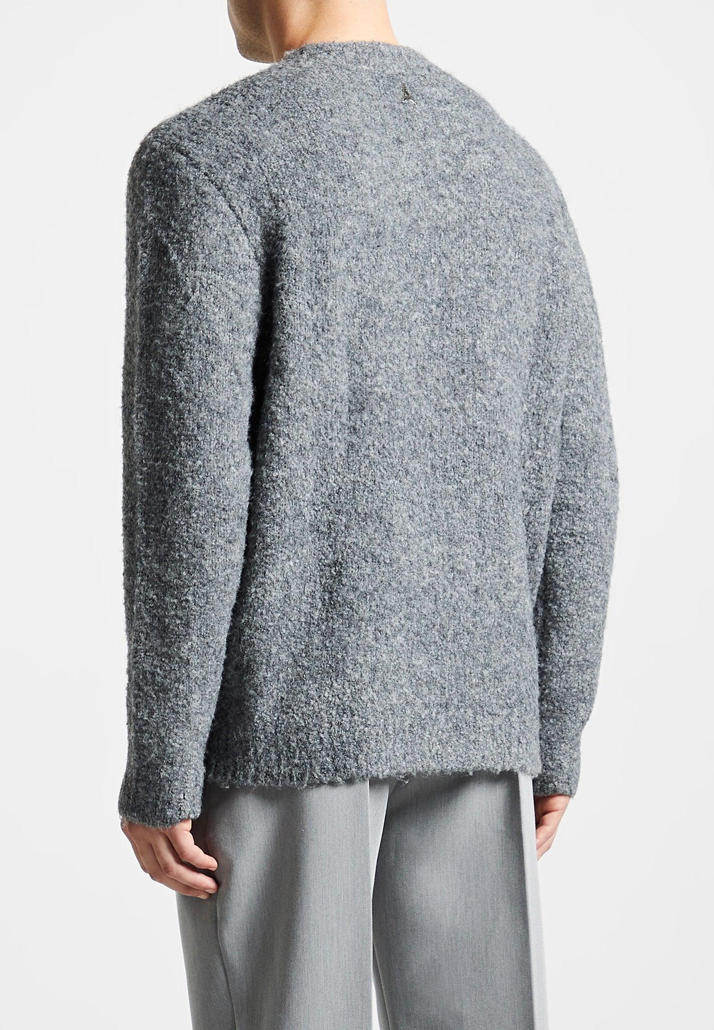 Boucle Knit Jumper - Grey Male Product Image