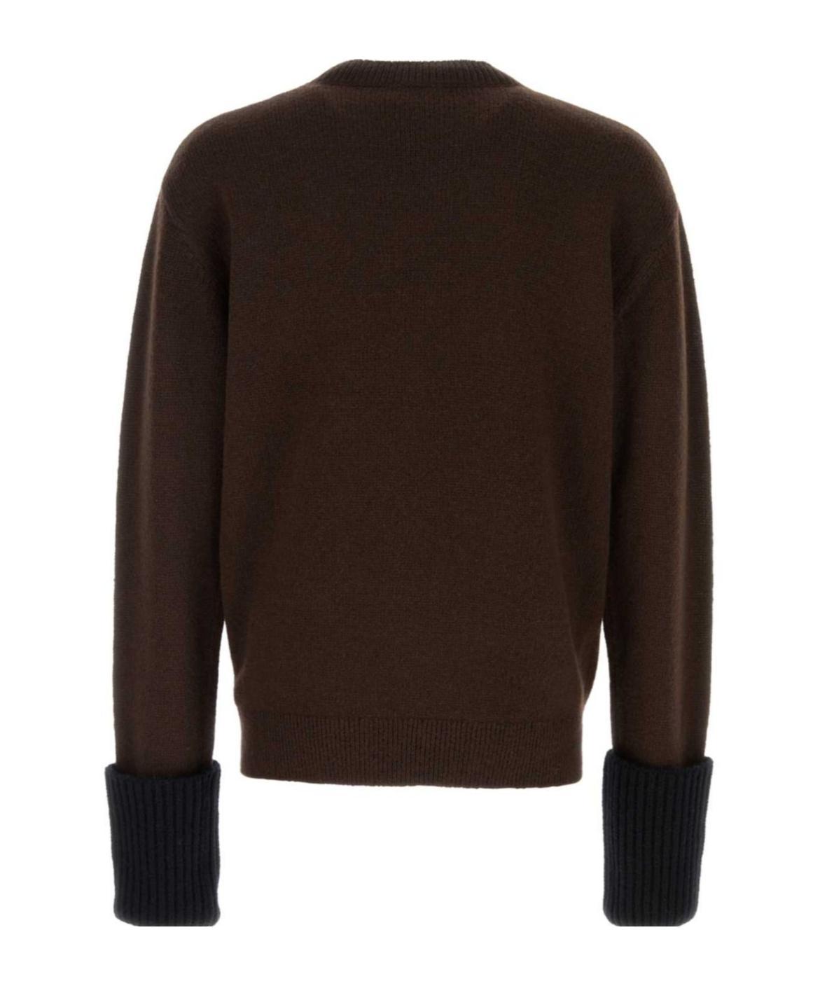 DRIES VAN NOTEN Crewneck Knitted Jumper In Brown Product Image