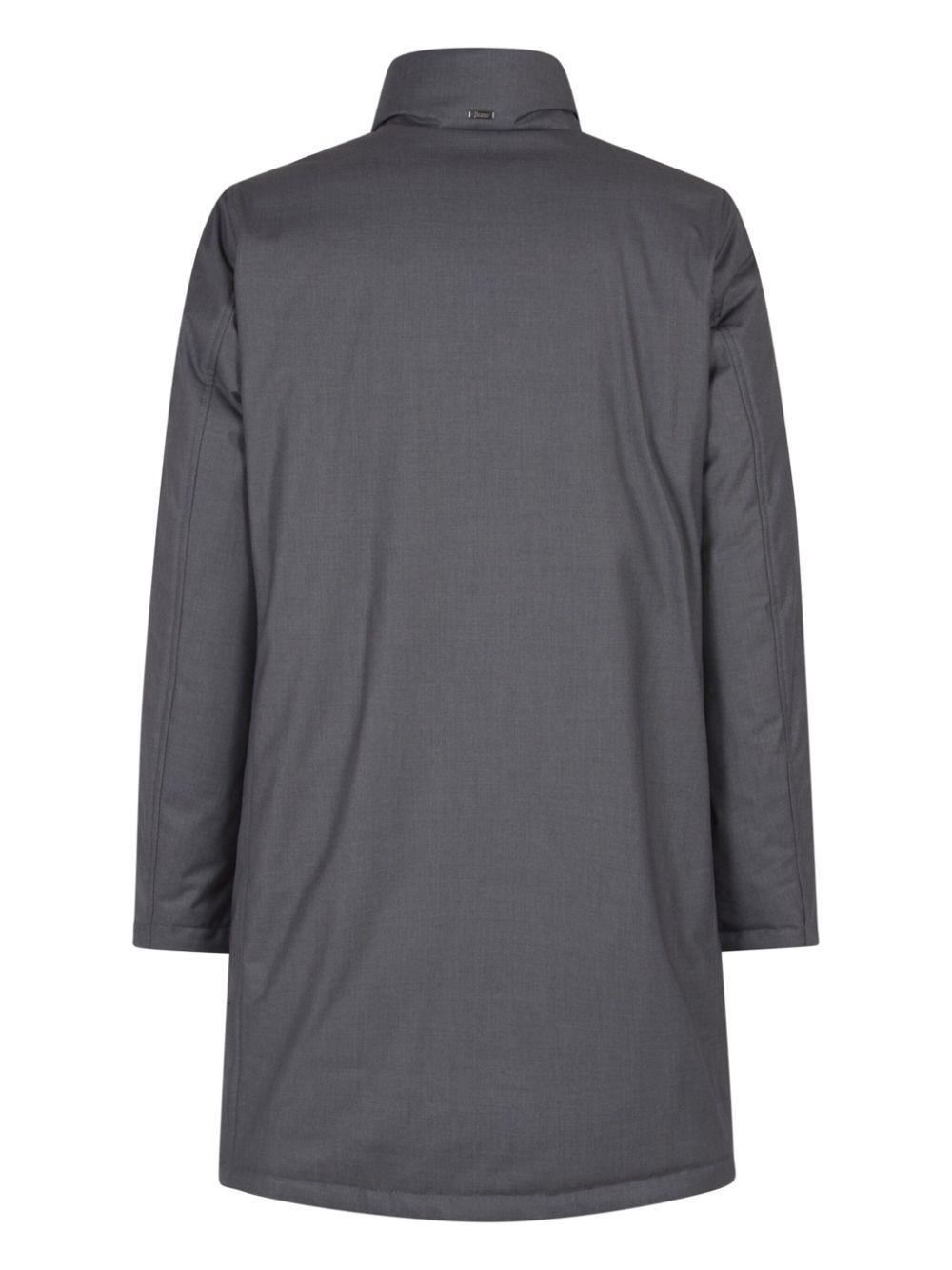 HERNO Buttoned High Neck Coat In Grey Product Image