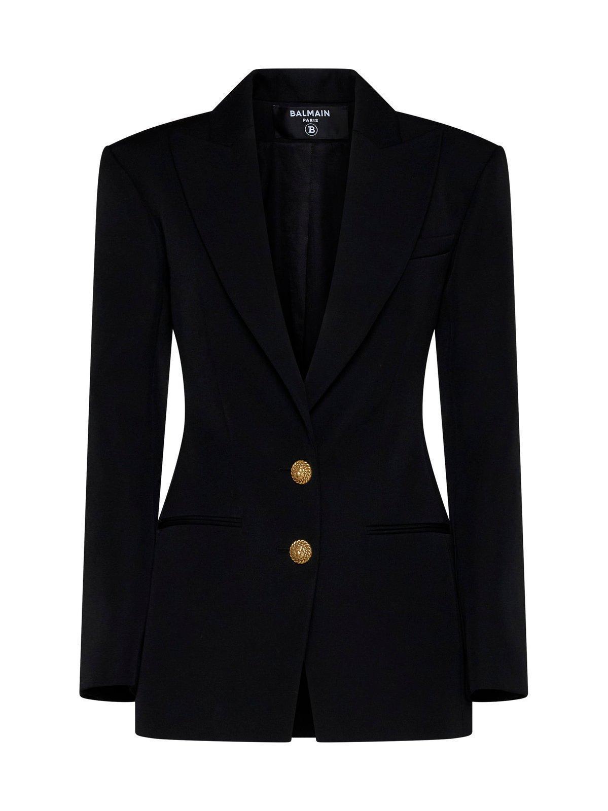 BALMAIN Two-button Fitted Blazer Jacket In Black Product Image