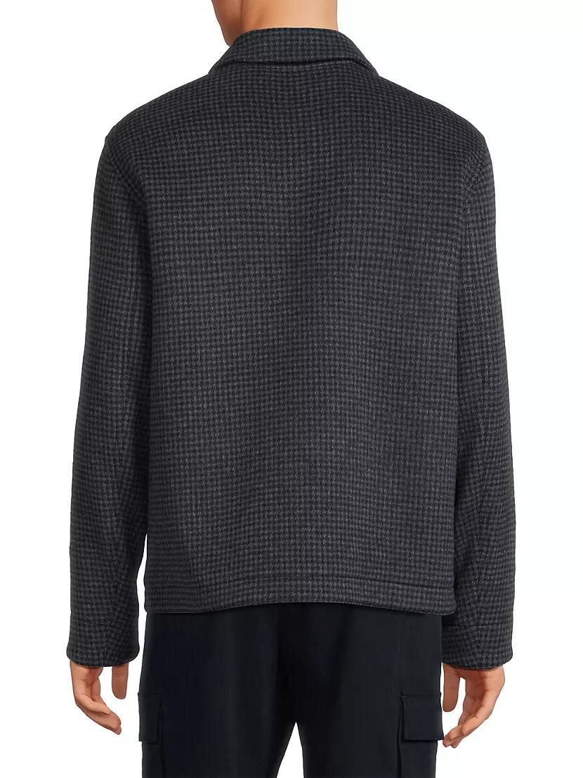Houndstooth Wool-Blend Knit Jacket Product Image