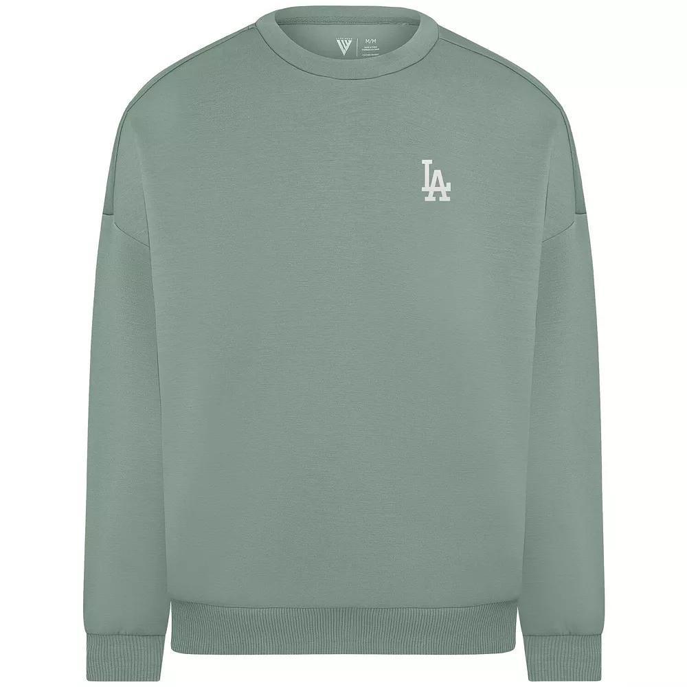Women's Levelwear Sage Green Los Angeles Dodgers Luxe Signature Tri-Blend Pullover Sweatshirt, Size: XS, Team Product Image