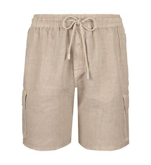 Vilebrequin Men's Linen Bermuda Cargo Pockets Shorts in Safari at Nordstrom, Size X-Large Product Image
