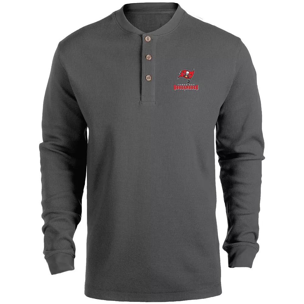 Mens Heathered Gray Tampa Bay Buccaneers Maverick Thermal Henley Long Sleeve T-Shirt Product Image