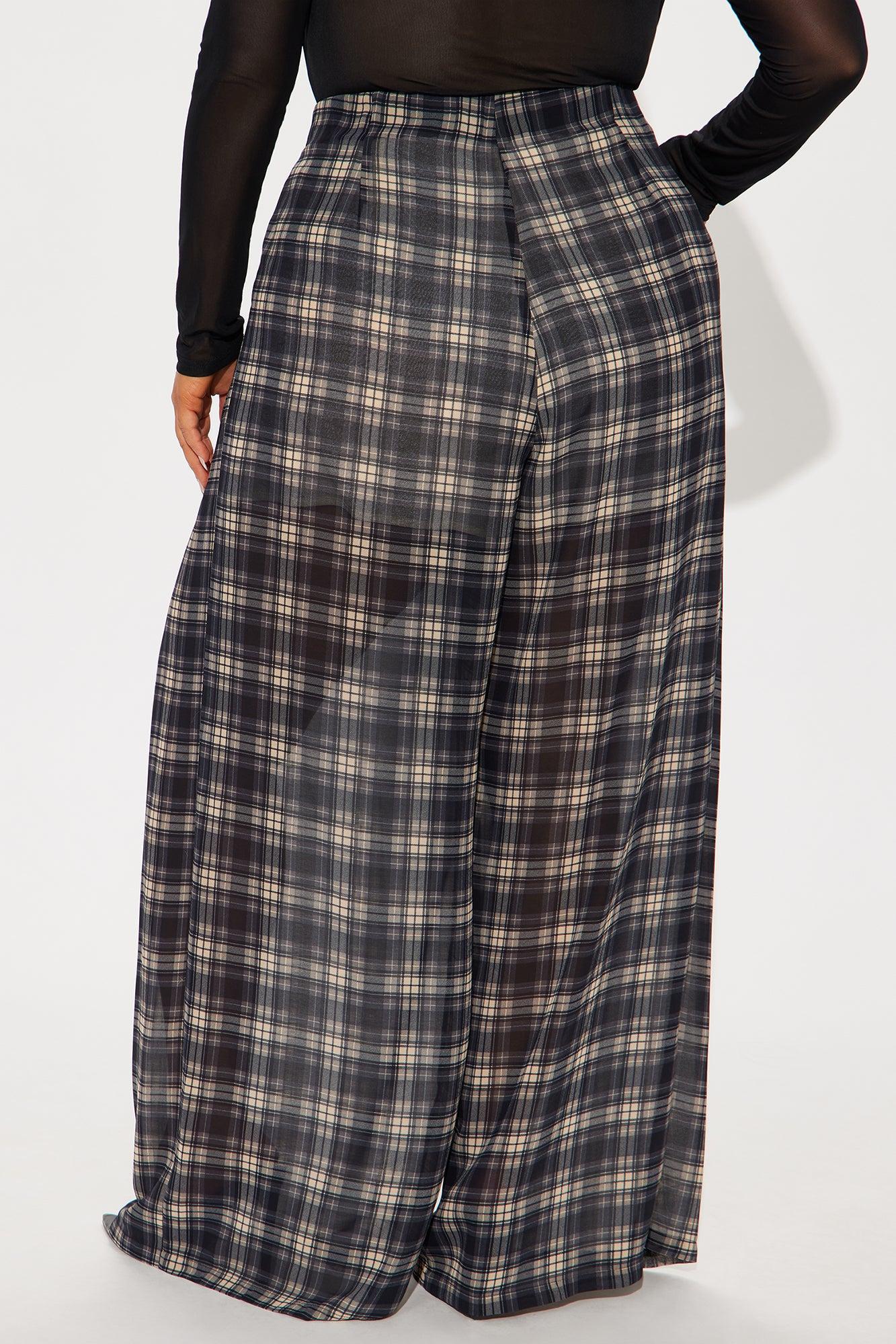 Check On You Wide Leg Pant - Black/combo Product Image