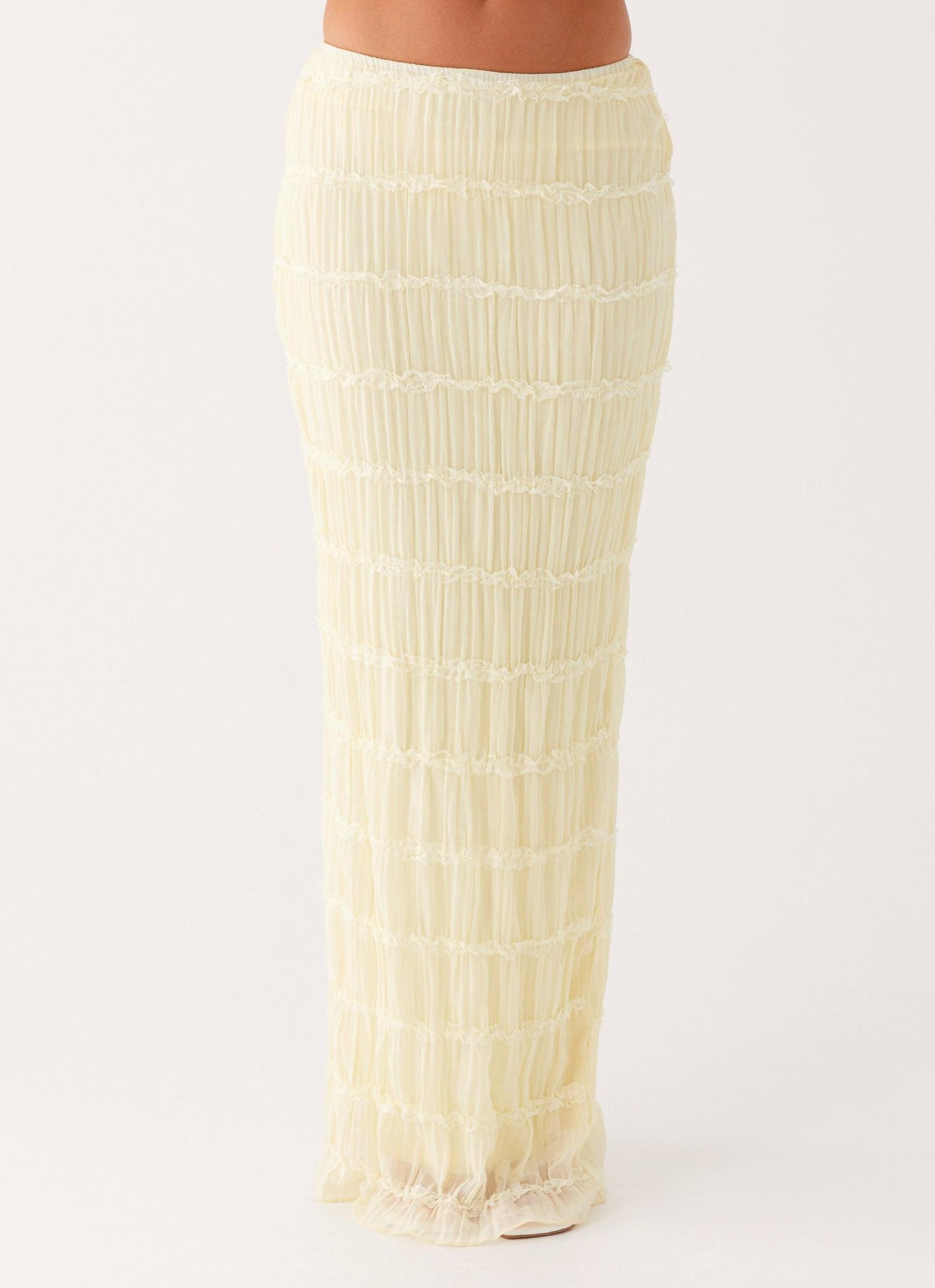 Daydreaming Low Rise Maxi Skirt - Yellow Product Image