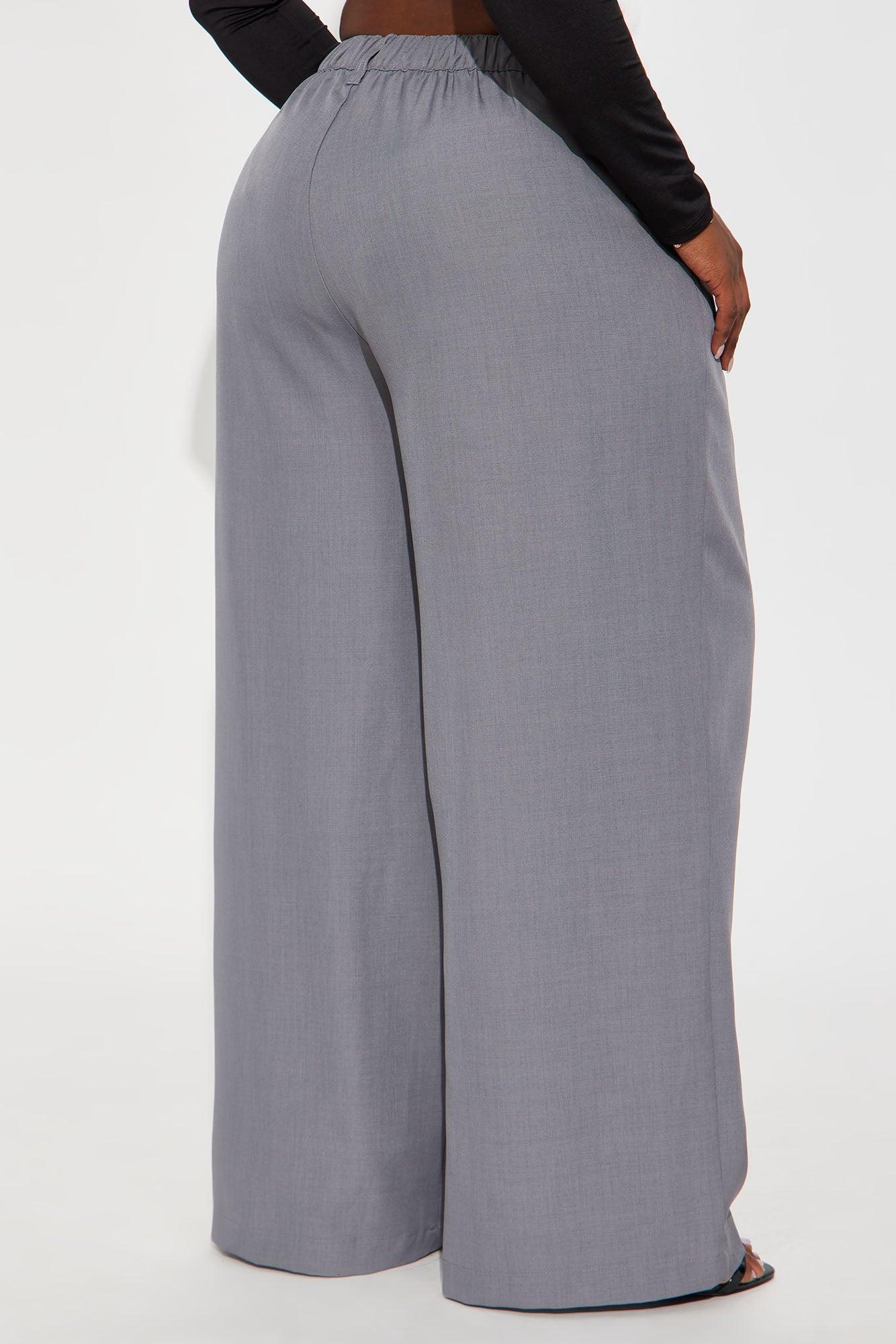 Cami Wide Leg Trouser Pant - Grey Product Image