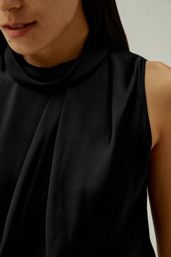 Asymmetrical Sleeveless Cowl Neck Top Product Image