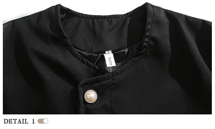 V-Neck Button-Up Plain Jacket Product Image