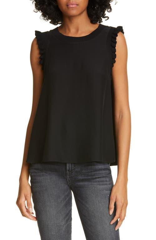 Cinq a Sept Lenore Ruffle Trimmed Silk Top Product Image