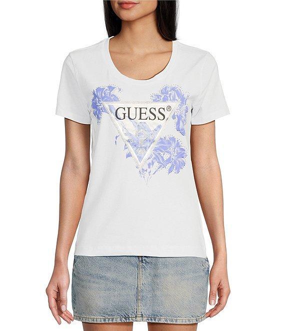 Guess Short Sleeve Flower Triangle Graphic T-shirt Product Image