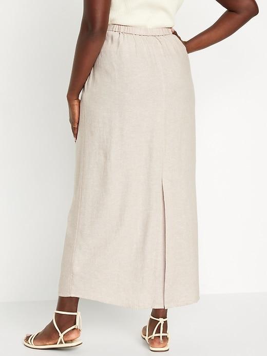 Linen-Blend Maxi Skirt Product Image