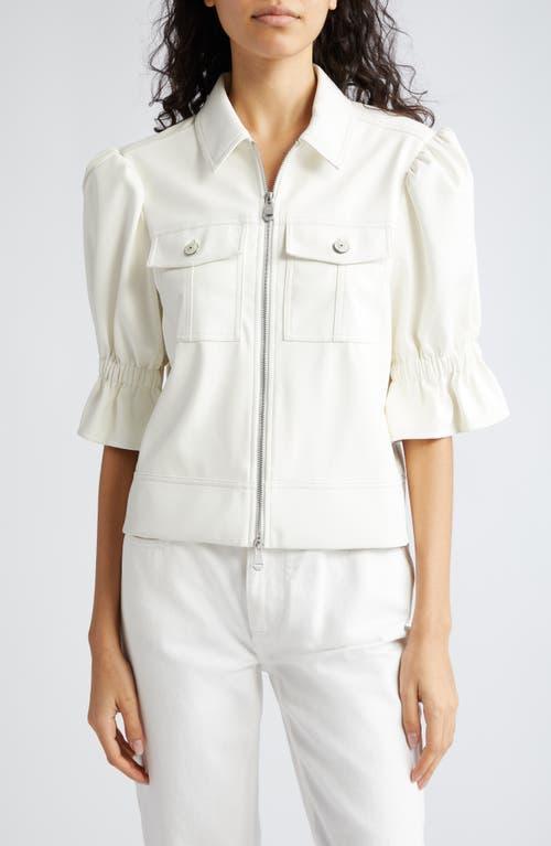 Cinq a Sept Faux Leather Puff Sleeve Jacket Product Image
