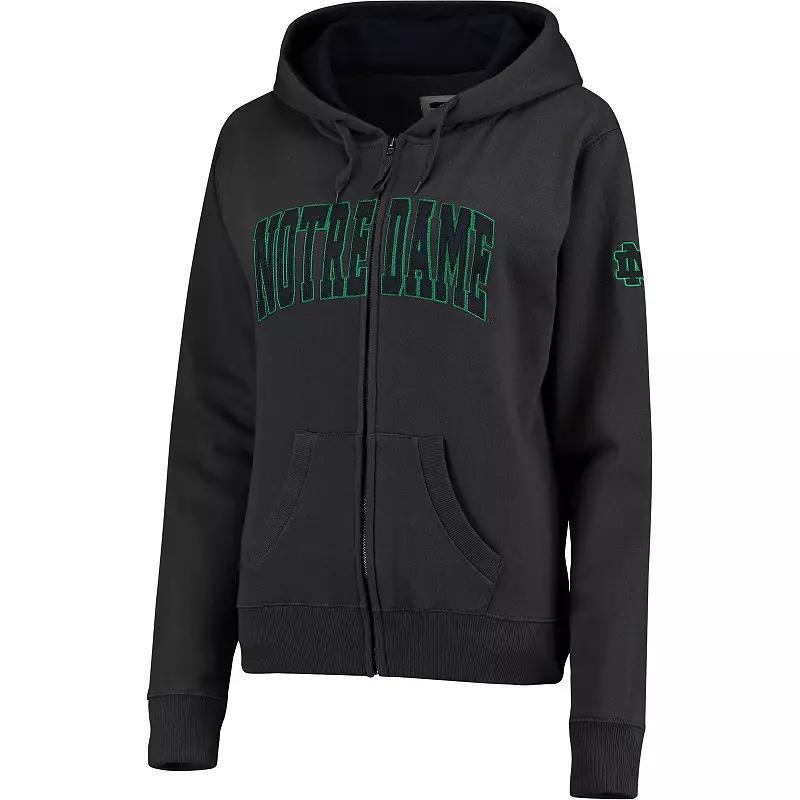 Women's Charcoal Notre Dame Fighting Irish Arched Name Full Zip Hoodie, Size: Small Product Image