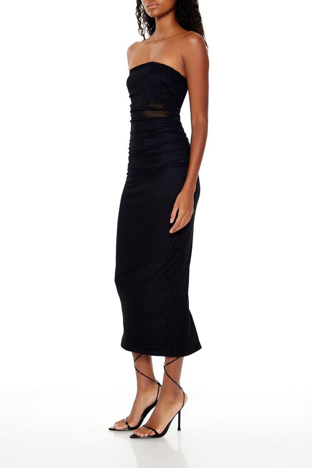 Ruched Mesh Midi Tube Dress | Forever 21 Product Image
