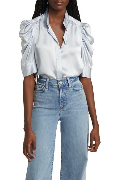 Gillian Silk Ruched Sleeve Top Product Image