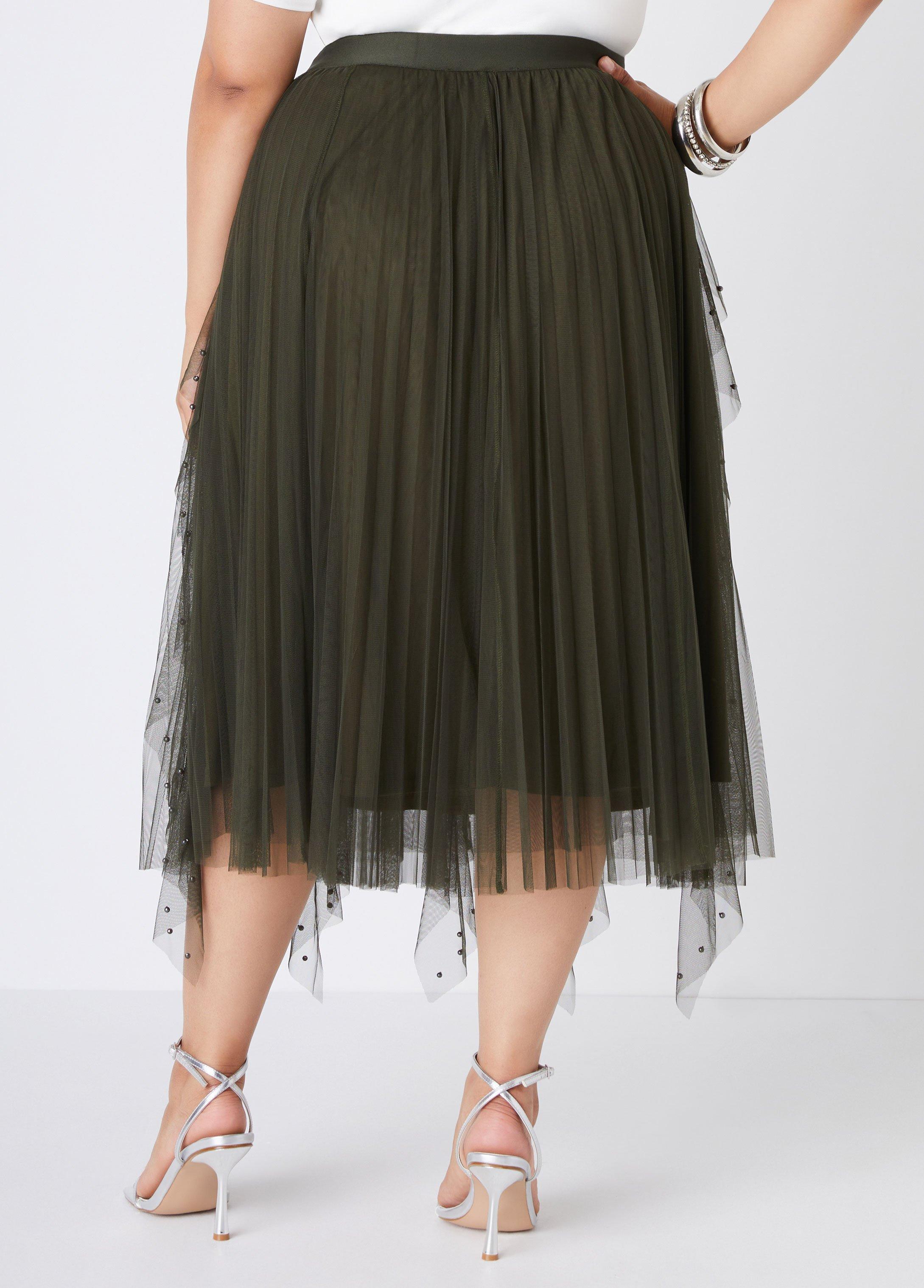 Faux Pearl Mesh Maxi Skirt Product Image