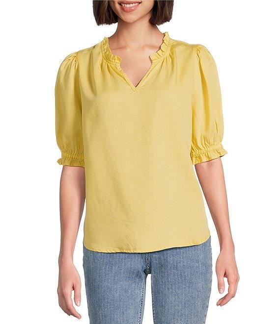 Nurture Petite Size Elbow Sleeve V-Neck Top Product Image