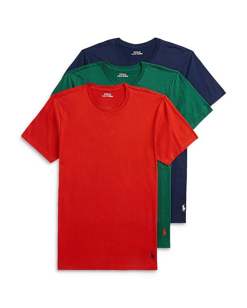 POLO RALPH LAUREN Men's 3-pk. Cotton Crewneck Undershirts In Heritage Royal,ralph Red,andover Heath Product Image