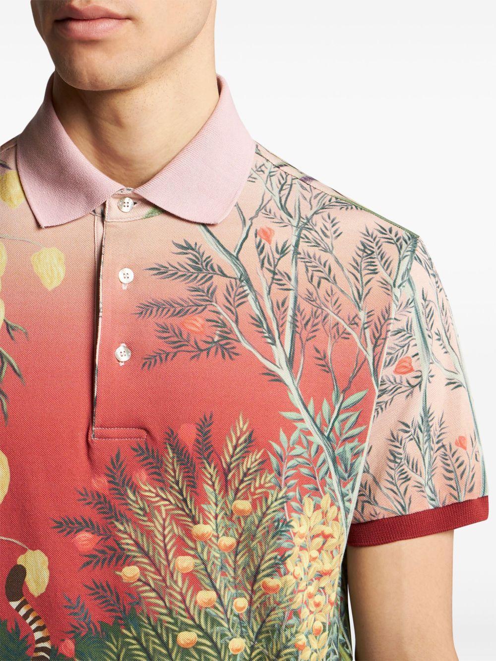 graphic-print ombré polo shirt Product Image