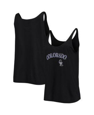 Women's Soft as a Grape Black Colorado Rockies Slouchy Tank Top, Size: Medium Product Image