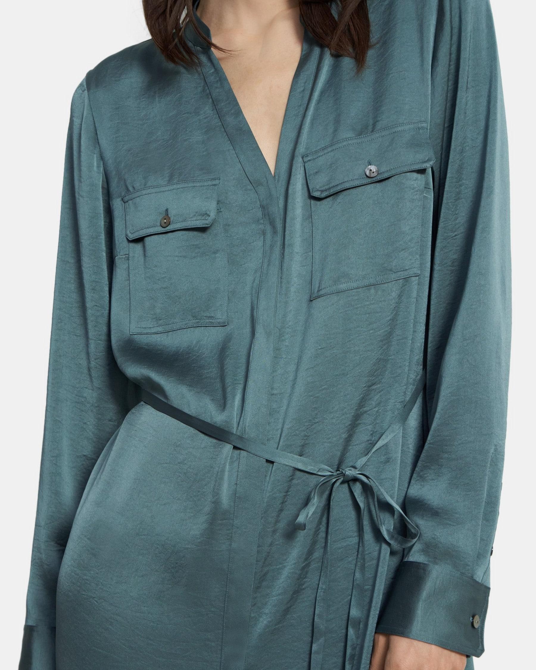 Utility Dress in Crushed Satin Product Image