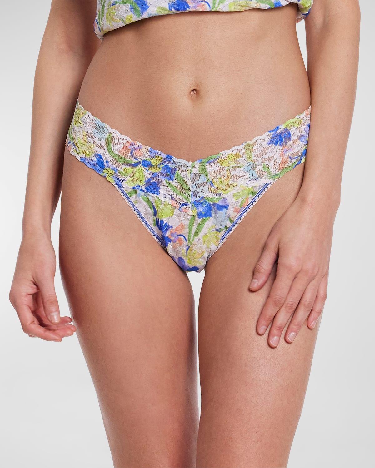Printed Original-Rise Signature Lace Thong Product Image