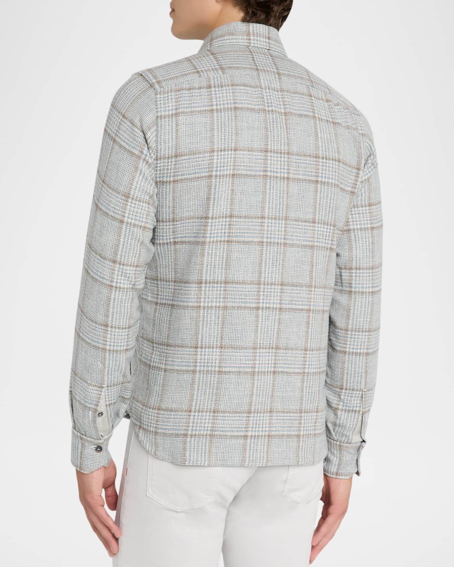 Men's Wool-Blend Plaid Overshirt with Pockets Product Image