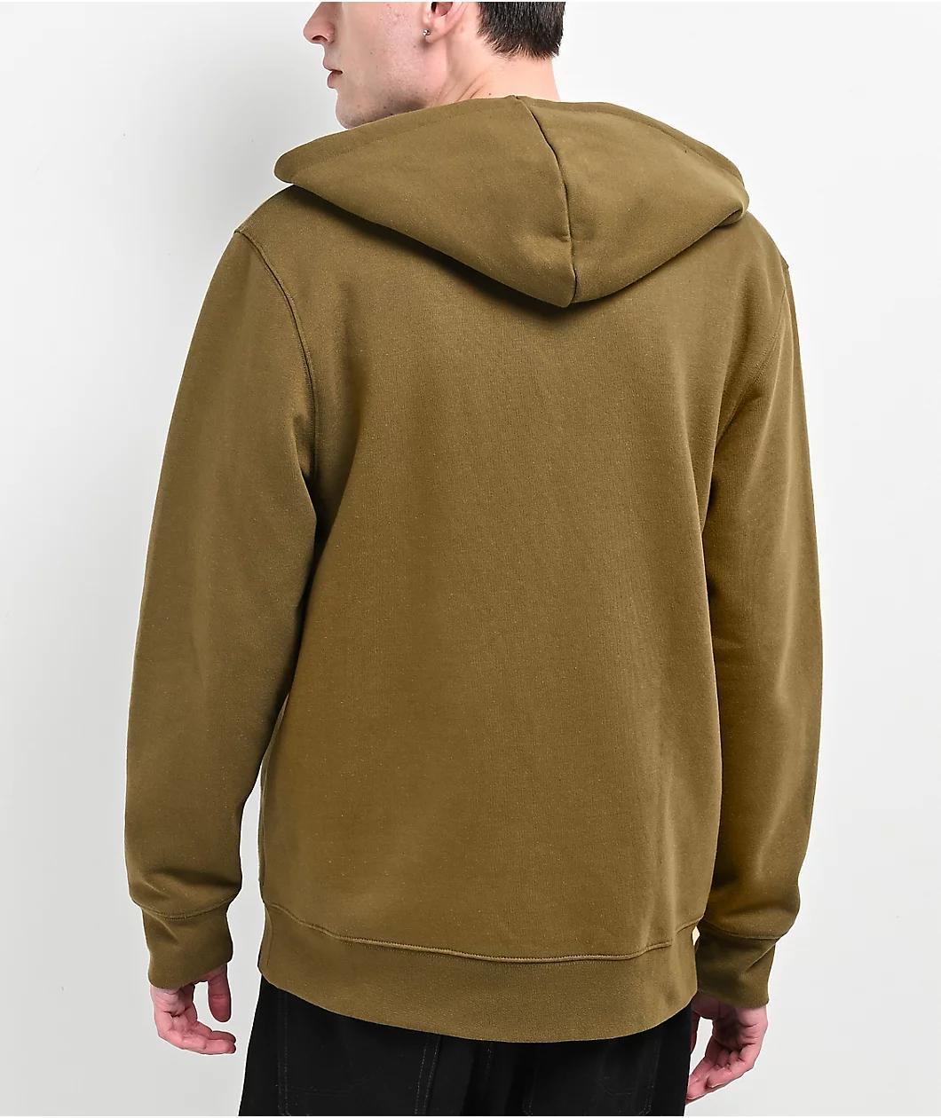 Broken Promises Graveyard Applique Green Zip Hoodie Product Image