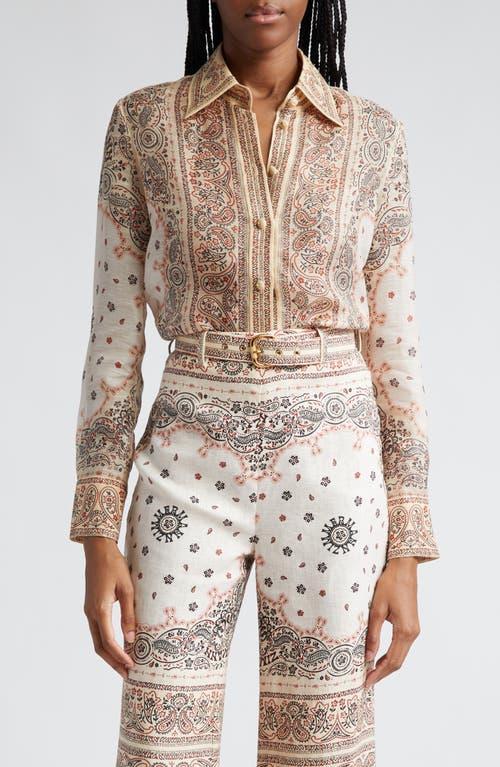 Womens Matchmaker Linen & Silk-Blend Blouse Product Image